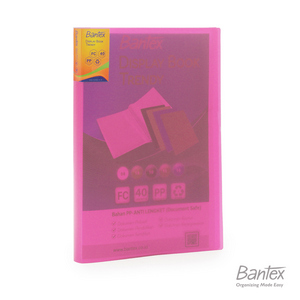 BANTEX Trendy Display Book / Clear Holder Folio (40 pockets) - Pink